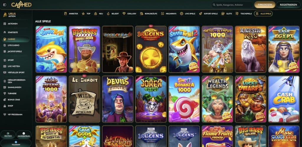 Cashed Casino Alle Spiele