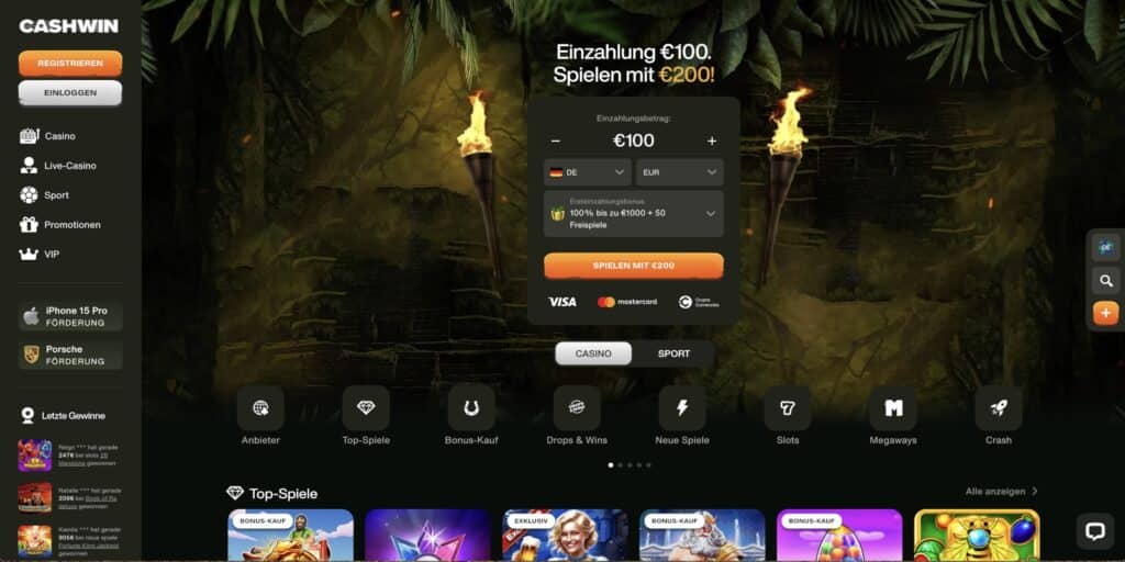 Cashwin Casino Bonus