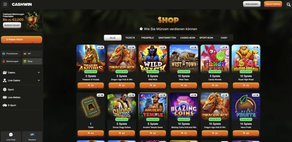 Cashwin Casino Shop