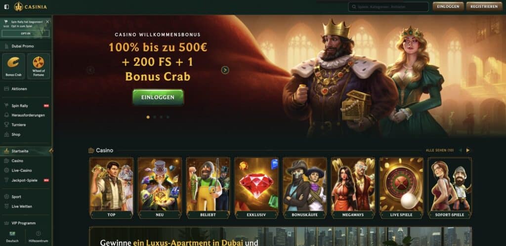 Casinia Casino Bonus