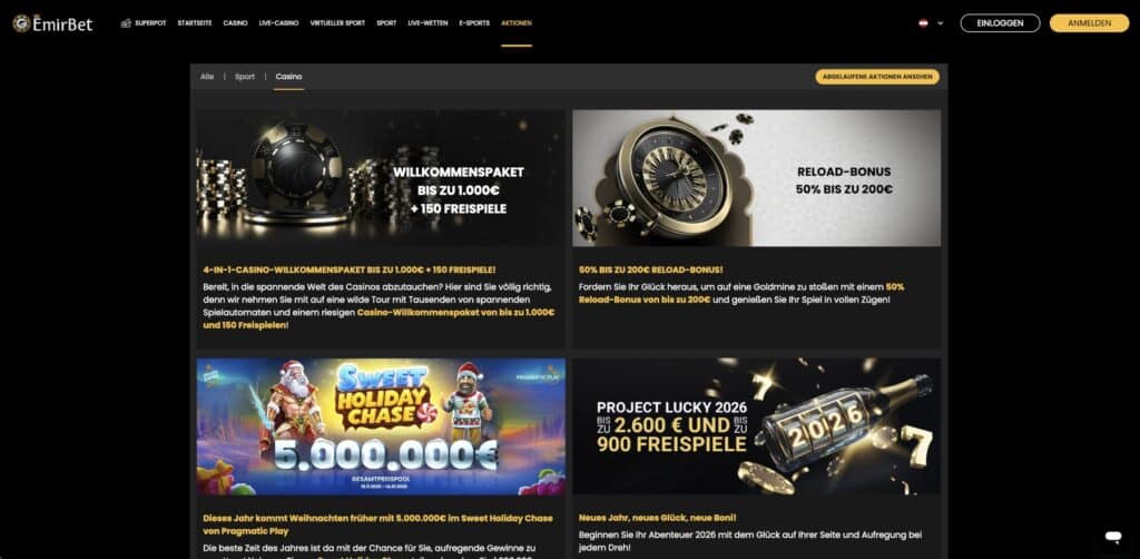 EmirBet Casino Aktionen