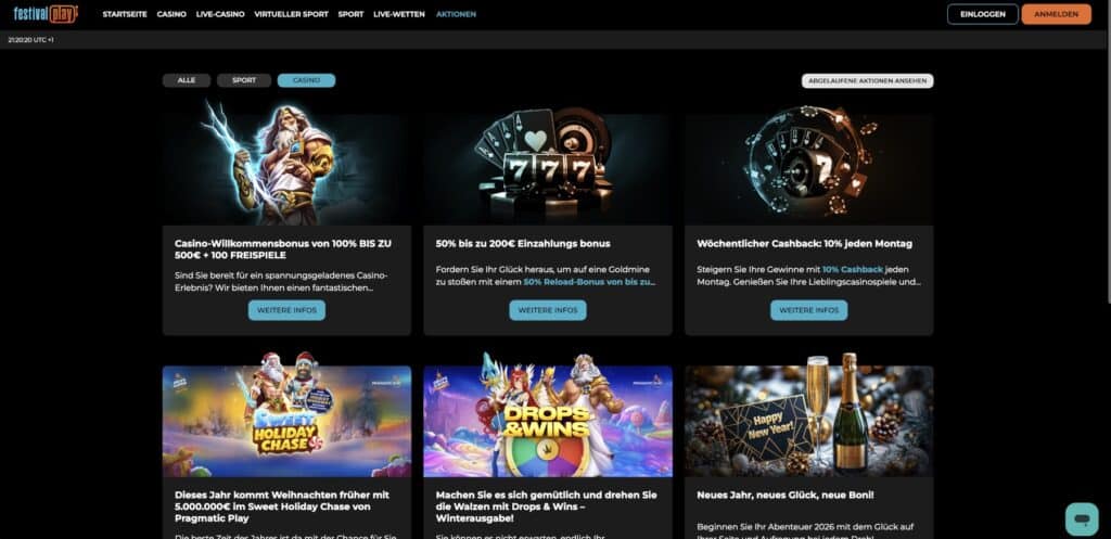 FestivalPlay Casino Aktionen