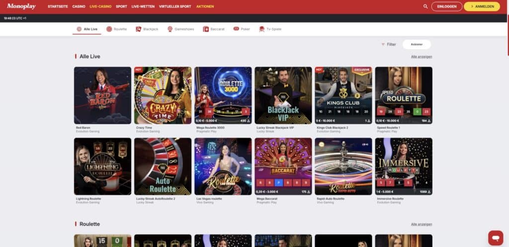 Monoplay Live-Casino