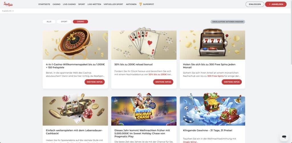 RealSpin Casino Aktionen